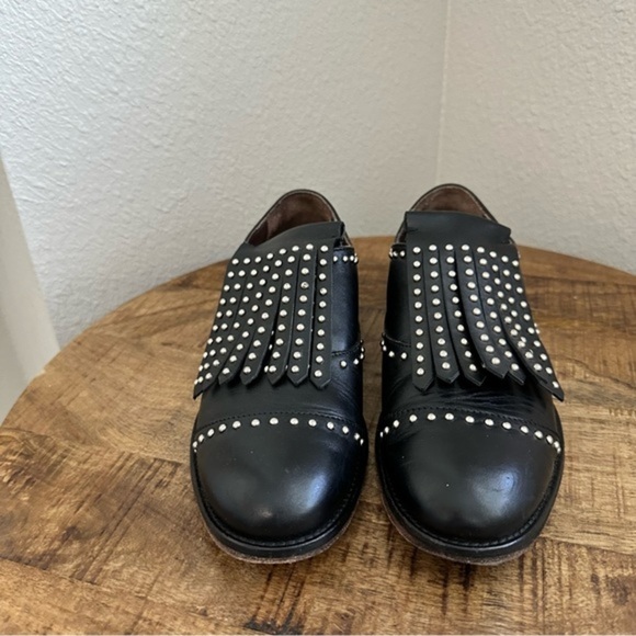 Boemos Italian Made Leather Slide-on Studded Oxfords 37 - Picture 2 of 10